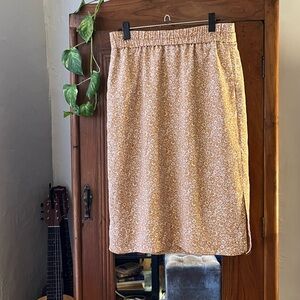 J Crew floral peach midi skirt